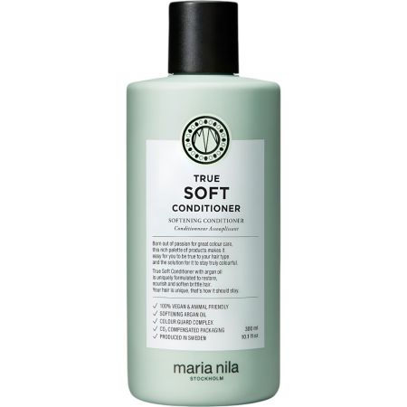 Maria Nila True Soft Champú reparador altamente concentrado sin sulfatos hidrata y reduce la rotura para todo tipo de cabellos