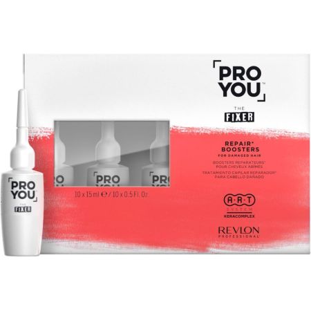 Revlon Professional Proyou The Fixer Repair Boosters Tratamiento capilar reparador y nutriente diseñado para mejorar la apariencia del cabello dañado 10x15 ml