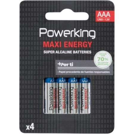 Powerking Pilas Aaa Maxi Energy Pilas alcalinas multiusos idóneas para dispositivos de uso cotidiano lr03-1,5v 4 uds