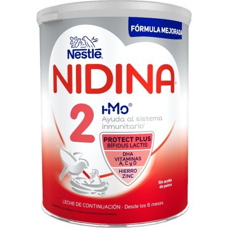 Nestle Leche De Continuación Nidina 2 Leche en polvo sin aceite de palma a partir de 6 meses 800 gr