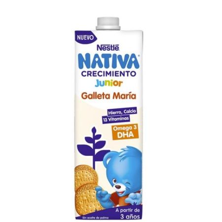 Nestle Leche De Crecimiento Junior Galleta María +3 Años Leche líquida de crecimiento delicioso sabor a partir de 3 años 1000 ml