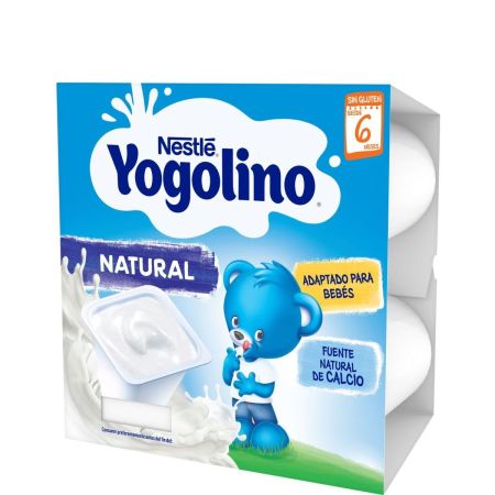 Nestle Yogolino Postre Lácteo Natural Postre lácteo fuente de proteínas y rico en calcio a partir de 6 meses 4x100 gr