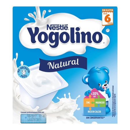 Nestle Yogolino Postre Lácteo Natural Postre lácteo fuente de proteínas y rico en calcio a partir de 6 meses 4x100 gr