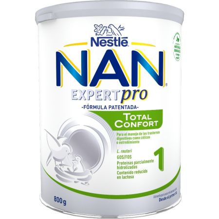 Nestle Nan Leche Para Lactantes Expert Pro Total Confort 1 Leche en polvo para trastornos digestivos desde el primer día 800 gr