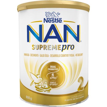 Nestle Leche De Continuación Nan Supreme Pro 2 Leche en polvo sin aceite de palma a partir de 6 meses 800 gr