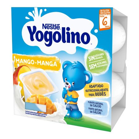 Nestle Yogolino Postre Mango Postre lácteo sin azúcares añadidos a partir de 6 meses 4x100 gr