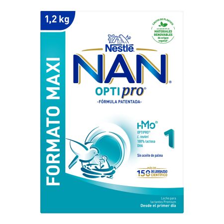 Nestle Leche Para Lactantes Nan Optipro 1 Formato Maxi Leche en polvo sin azúcares añadidos ni aceite de palma a partir del primer día 1200 gr