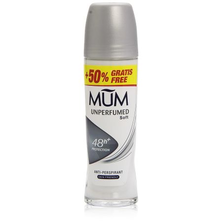 Mum Unperfumed Soft Desodorante Roll-On Formato Especial Desodorante sin perfume antitranspirante 48 horas de protección 75 ml