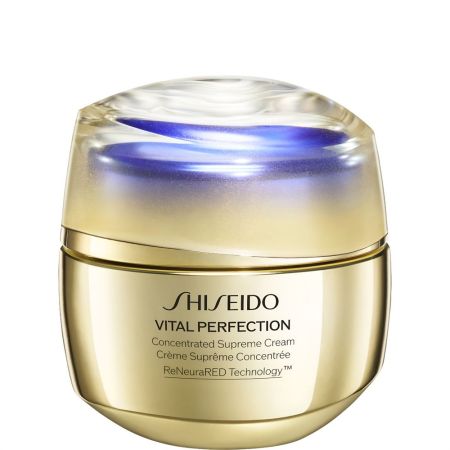 Shiseido Vital Perfection Concentrated Supreme Cream Crema facial antiedad eleva esculpe y redensifica piel de aspecto más firme luminoso y joven 50 ml