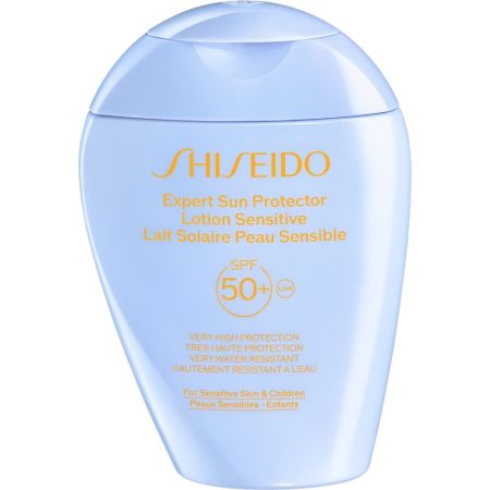 Shiseido Expert Sun Protector Lotion Sensitive Spf 50+ Loción solar facial y corporal resistente al agua con tratamiento ofrece una para piel suave y tersa 150 ml