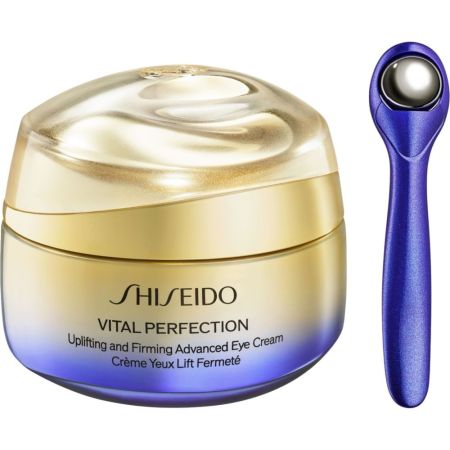 Shiseido Vital Perfection Uplifting And Firming Advanced Eye Cream Contorno de ojos antiedad combate flacidez ojeras y arrugas profundas para una mirada tersa firme e iluminada15 ml
