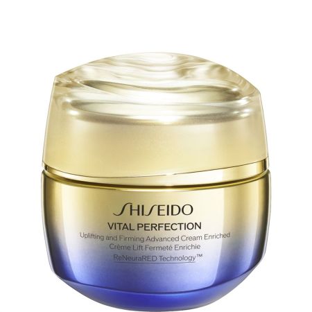 Shiseido Vital Perfection Uplifting And Firming Cream Enriched Crema de día y noche rica antiedad regenera redensifica e ilumina piel más tersa firme y joven