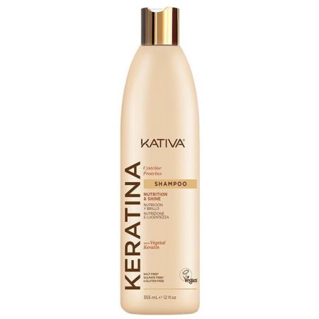 Kativa Nutrition Softness & Shine Shampoo Champú limpia previene y repara ideal para cabellos dañados 355 ml