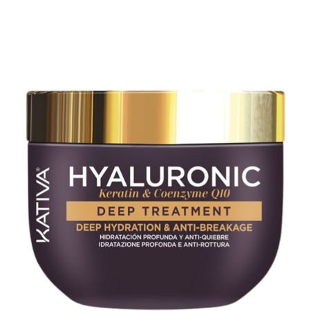 Kativa Hidratación Progunda Y Anti-Quiebre Deep Treatment Mascarilla capilar vegana para una hidratación profunda fortalece e hidrata profundamente 300 ml