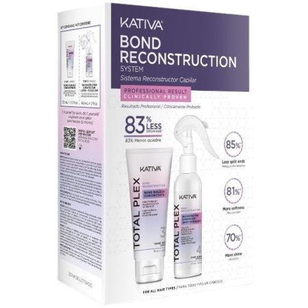 Kativa Total Plex Bond Reconstruction Estuche Tratamiento reconstructor capilar para un cabello más fuerte e hidratado
