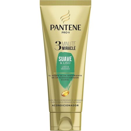 Pantene Pro-V Suave & Liso 3 Minute Miracle Acondicionador Acondicionador suave y liso con ácido hialurónico en 3 minutos para cabello encrespado o apagado 200 ml