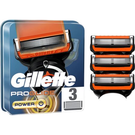 Gillette Proglide Power Maquinilla De Afeitar Recambio Maquinilla de afeitar con barra de gel lubricante más grande para afeitado con comodidad y estilo 3 uds