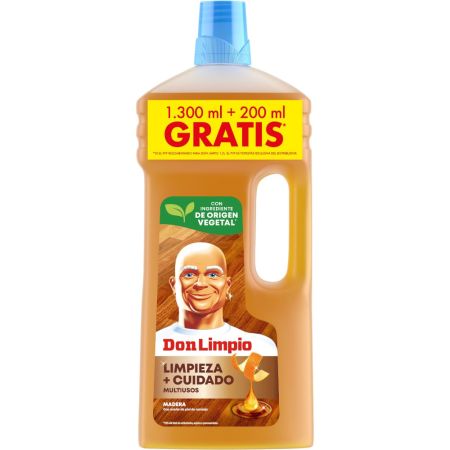 Don Limpio Fregasuelos Madera Limpieza+Cuidado Fregasuelos multiusos cuida todas tus superficies delicadas de madera ofreciendo aroma fresco y limpio
