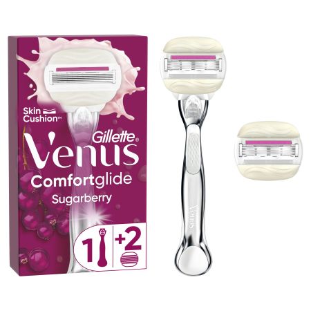 Gillette Venus Comfortglide Sugarberry Maquinilla de afeitar para depilación suave apurada y duradera