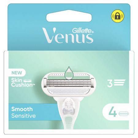Gillette Venus Smooth Sensitive Recambio Maquinilla de afeitar depilación suave y apurada acabado perfecto 4 uds