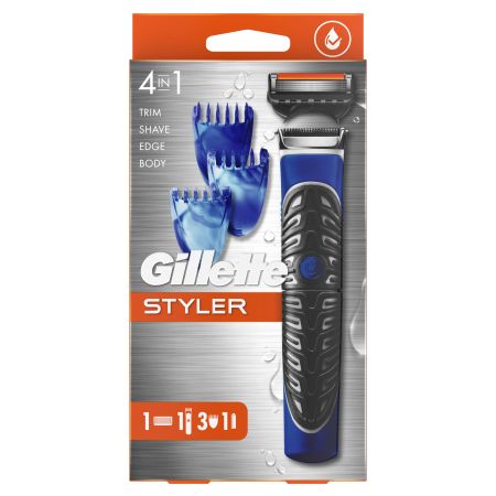Gillette Styler Máquina De Afeitar 4 En 1 Estuche Set de afeitado recorta afeita y perfila con precisión
