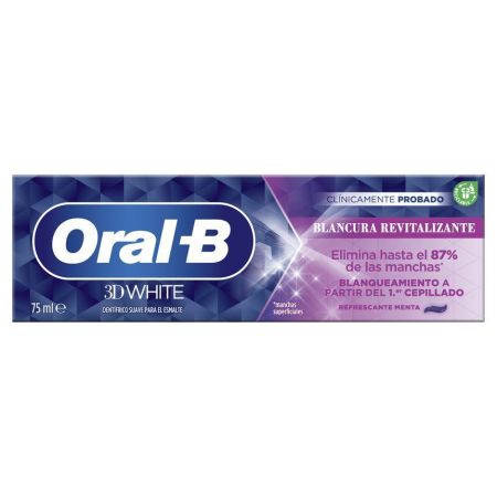 Oral-B 3d White Blancura Revitalizante Dentifríco Pasta de dientes elimina hasta el 87% de las manchas sabor menta 75 ml