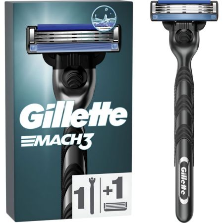 Gillette Mach3 Maquinilla De Afeitar Maquinilla de afeitar con barra de gel lubricante y acero de corte preciso para durar hasta 15 afeitados