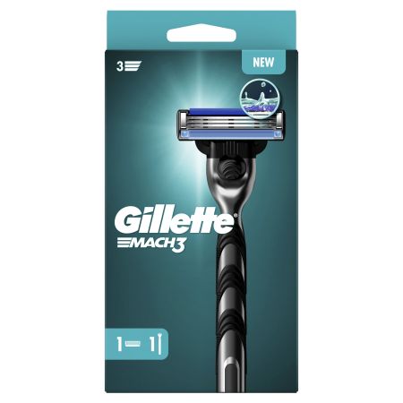 Gillette Mach3 Maquinilla De Afeitar Estuche Maquinilla de afeitar con acero de corte preciso para durar hasta 15 afeitados