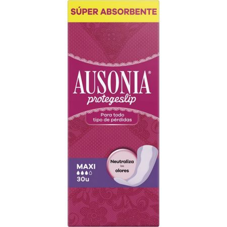 Ausonia Protegeslip Maxi Protegeslip para todo tipo de pérdidas neutralizador de olores 30 uds