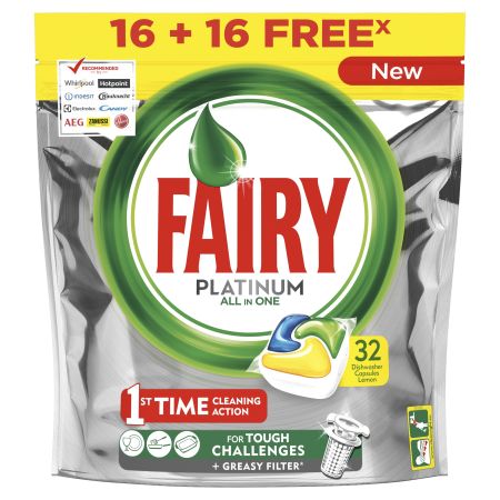 Fairy Platinum Lavavajillas maquina capsulas   16+16 gratis
