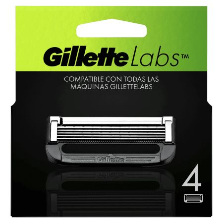 Gillette Labs Recambio Maquinilla de afeitar afeitado fácil y exfoliante en una sola pasada 4 uds