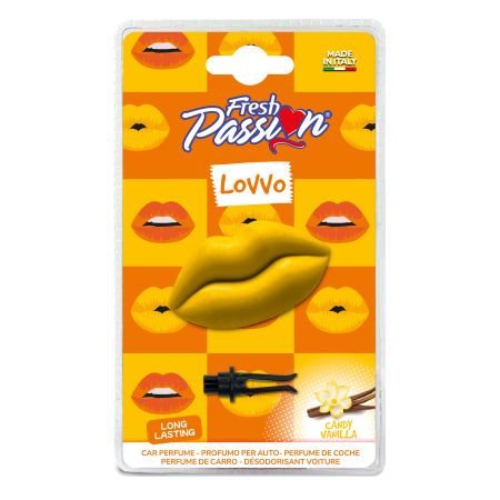 Fresh Passion Ambientador Para Coche Lovvo Candy Vainilla Ambientador para coche ofrece un ambiente siempre perfumado y armonioso aroma a caramelo de vainilla