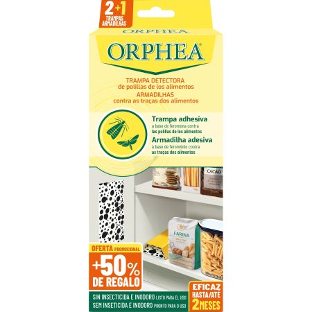 Orphea Trampa Detectora De Polillas Formato Especial Trampa detectora antipolillas en alimentos eficaz hasta 2 meses
