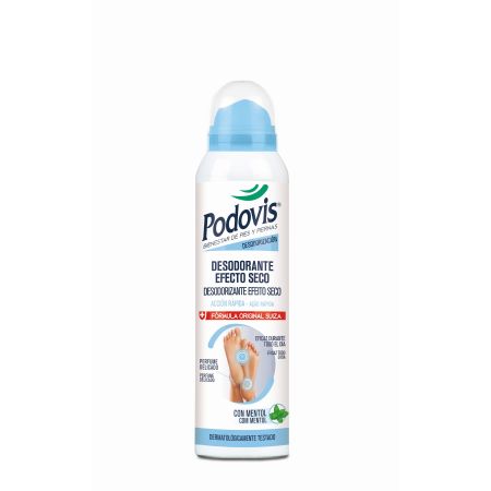 Podovis Desodorante Efecto Seco Desodorante Spray Desodorante para pies antiolor ofrece un efecto seco de acción rápida 150 ml