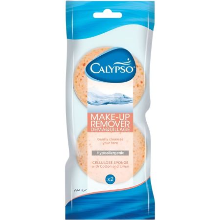 Calypso Demaquillage Esponja Vegetal Duplo Esponja facial limpia y desmaquilla delicadamente 2 uds