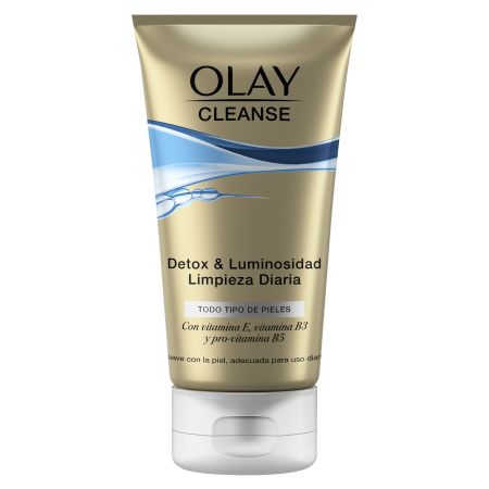 Olay Cleanse Detox & Luminosidad Limpieza Diaria Gel limpiador exfoliante elimina células muertas para piel más luminosa y radiante 150 ml