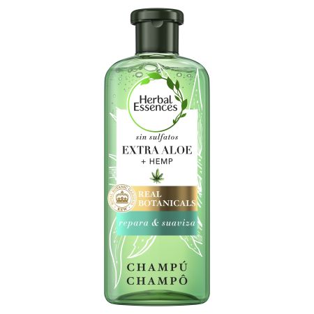 Herbal Essences Repara Y Suaviza Champú Champú vegano reparador para un cabello increíblemente hidratado con aloe vera 380 ml