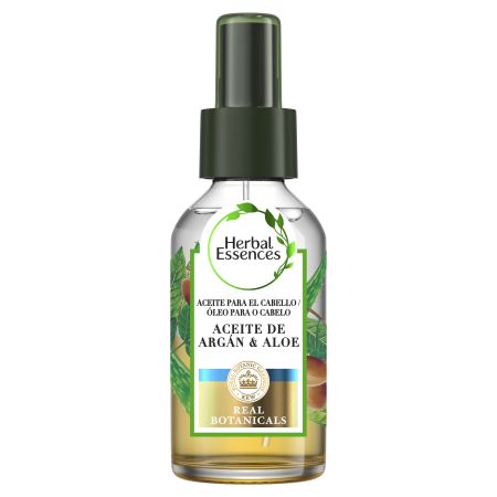 Herbal Essences Aceite De Argán & Aloe Aceite capilar vegano ayuda a reparar el cabello dañado y le devuelve su brillo 100 ml