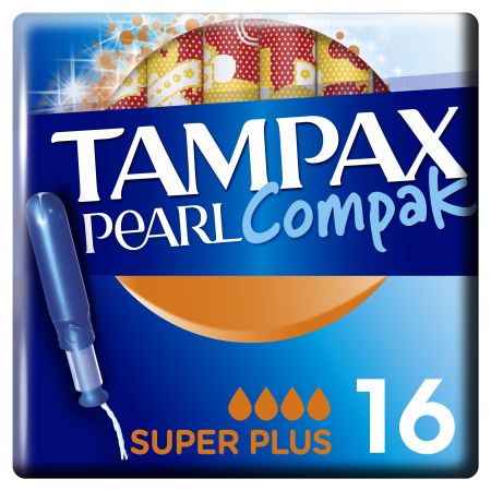 Tampax Tampones Pearl Compak Super Plus Tampones con aplicador de plástico 16 uds