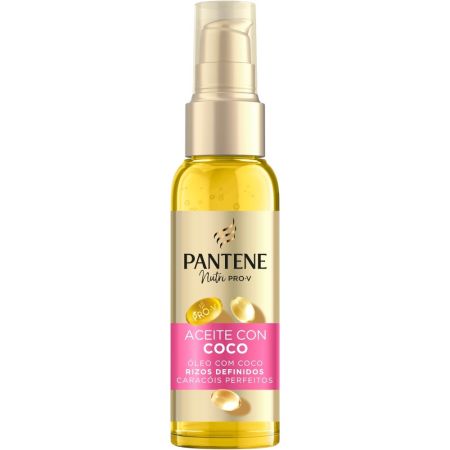 Pantene Nutri Pro-V Rizos Definidos Aceite Con Coco Aceite capilar nutritivo hidrata profundamente suaviza y evita la pérdida de proteínas 100 ml