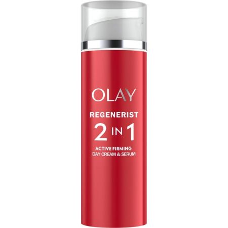 Olay Regenerist Reafirmante Crema De Día & Sérum 2en1 Tratamiento reafirmante antiedad hidrata penetrando hasta 10 capas de profundidad para piel más joven 50 ml
