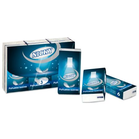 Nicky Paquete De Pañuelos Suaves Pañuelos de papel suaves de 3 capas perfumados para llevarlos siempre contigo 6x9 uds