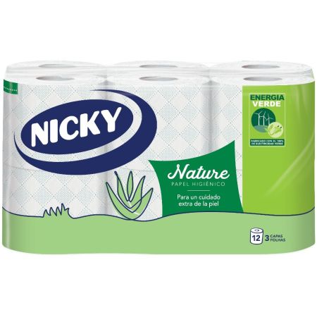 Nicky Nature Papel Higiénico Papel higiénico de 3 capas para un cuidado extra de la piel