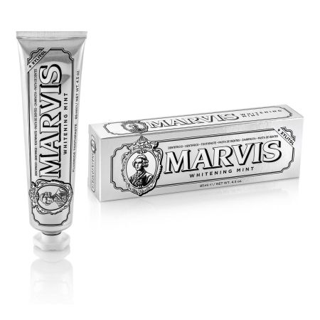 Marvis Whitening Mint Dentifríco Pasta de dientes quita la placa para sensación intensa de sabor 85 ml