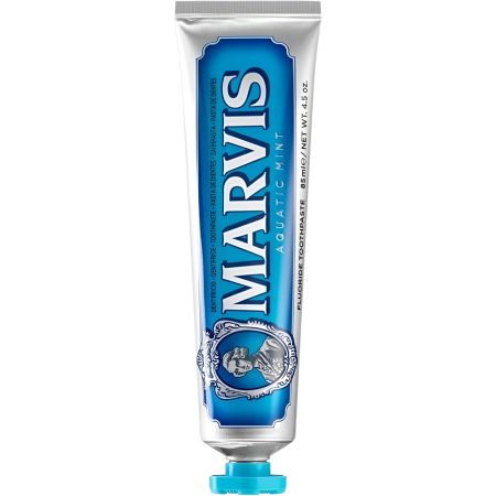 Marvis Aquatic Mint Dentífrico Pasta de dientes limpia de forma eficaz eliminando la placa con efecto blanqueador y sabor a menta 85 ml
