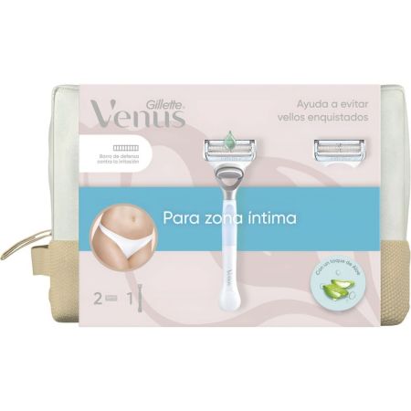 Gillette Venus Satin Care Neceser Set de depilación suave para tus inlgés y zonas íntimas ofrece acabado impecable