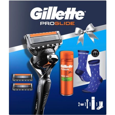 Gillette Proglide Maquinilla De Afeitar+Fusion Shave Gel Estuche Set de afeitar recorta afeita y perfila con precisión afeitado cómodo apurado y perfecto