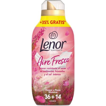 Lenor Aire Fresco Flores Silvestres Suavizante Formato Especial Suavizante concentrado refresca suaviza y hace que tu ropa resulte más agradable 50 lavados 700 ml