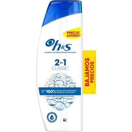 H&S 2 En 1 Classic Champú & Acondicionador Precio Ahorro Champú y acondicionador anticaspa elimina el picor y la sequedad ofreciendo un acabado bonito y saludable 330 ml