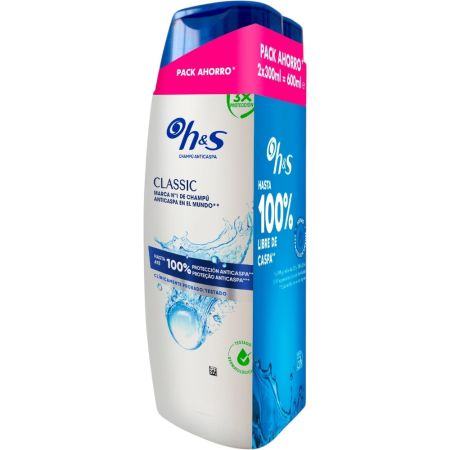 H&S Classic Champú Anticaspa Duplo Pack Ahorro Champú anticaspa elimina el picor y la sequedad ofreciendo un acabado bonito y saludable 2x300 ml